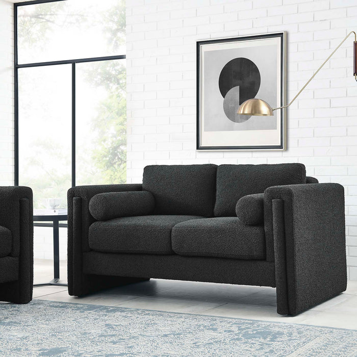 Modway Visible Boucle Fabric Modern Loveseat Sofa