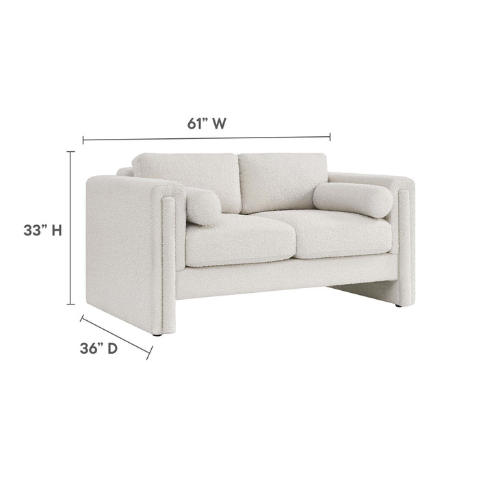 Modway Visible Boucle Fabric Modern Loveseat Sofa