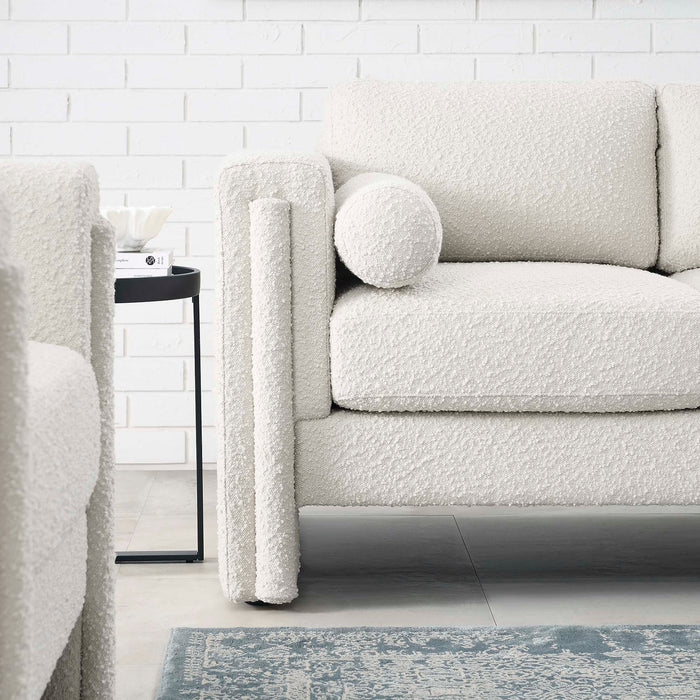 Modway Visible Boucle Fabric Modern Loveseat Sofa