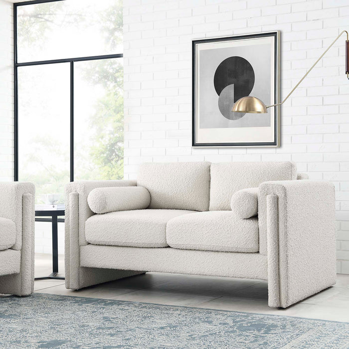 Modway Visible Boucle Fabric Modern Loveseat Sofa