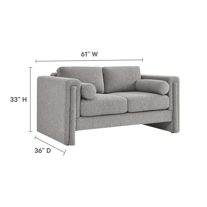 Modway Visible Boucle Fabric Modern Loveseat Sofa