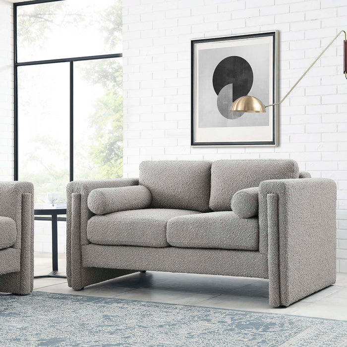 Modway Visible Boucle Fabric Modern Loveseat Sofa