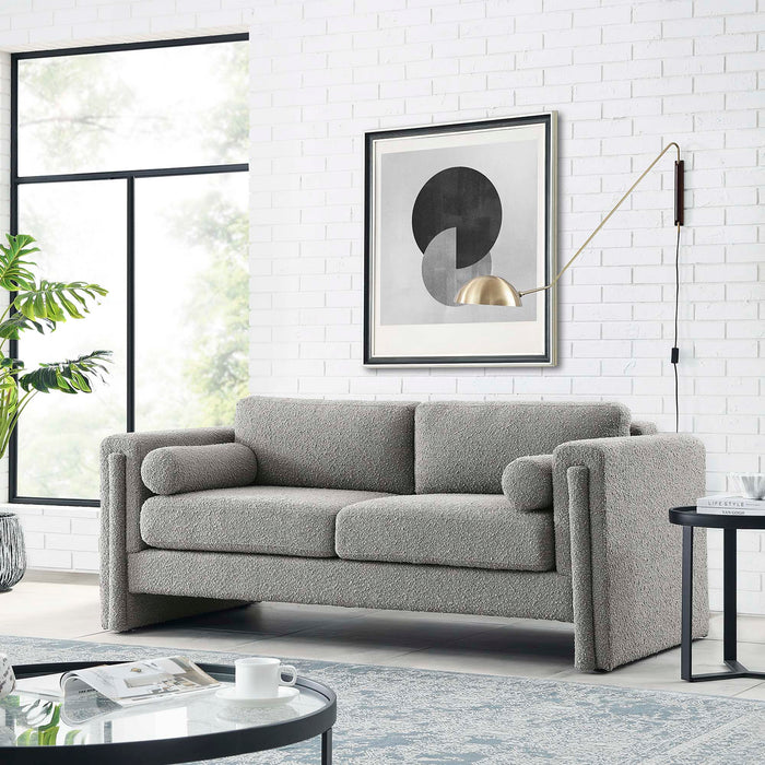 Modway Visible Boucle Upholstered Modern Fabric Sofa