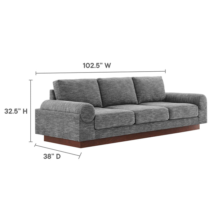 Modway Oasis Modern Upholstered Deep Seating Fabric Sofa 