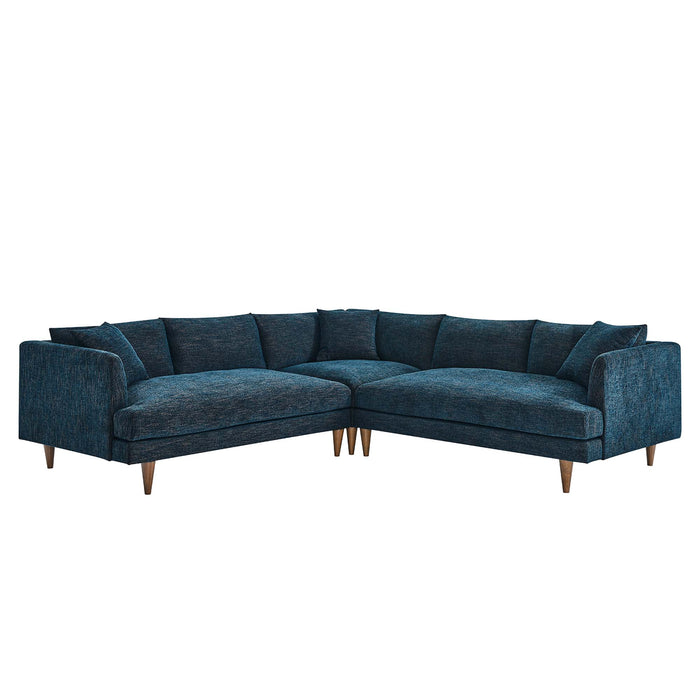 Modway Zoya Down-Filled Overstuffed 3-Piece Sectional Sofa