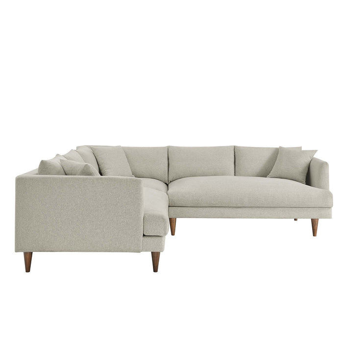 Modway Zoya Down-Filled Overstuffed 3-Piece Sectional Sofa