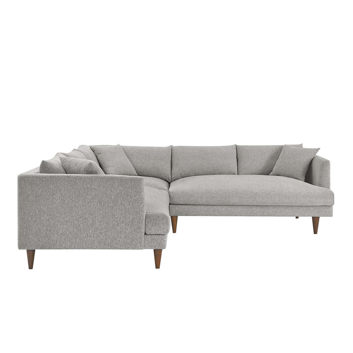 Modway Zoya Down-Filled Overstuffed 3-Piece Sectional Sofa