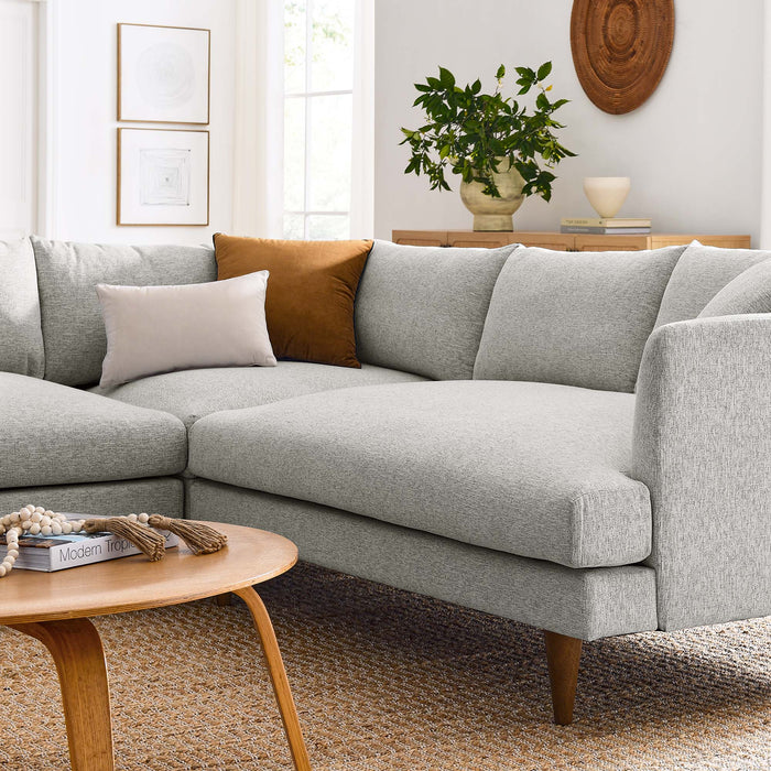 Modway Zoya Down-Filled Overstuffed 3-Piece Sectional Sofa