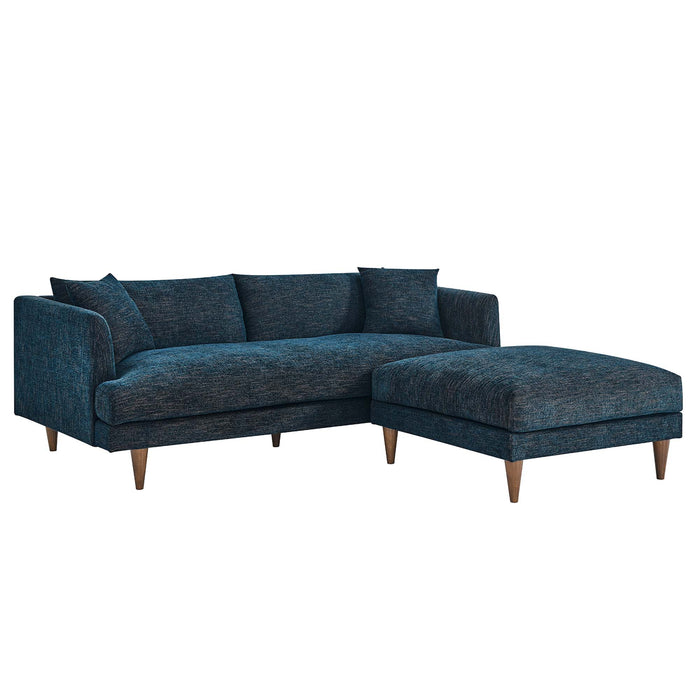 Modway Zoya Down Filled Overstuffed Sofa and Ottoman Set