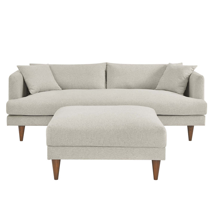 Modway Zoya Down Filled Overstuffed Sofa and Ottoman Set