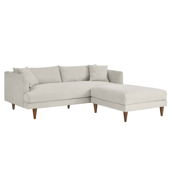 Modway Zoya Down Filled Overstuffed Sofa and Ottoman Set