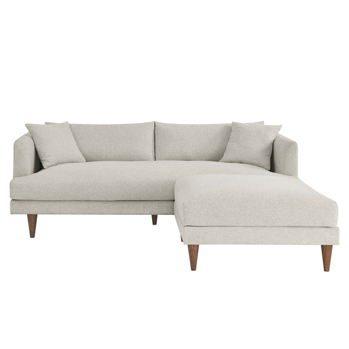 Modway Zoya Down Filled Overstuffed Sofa and Ottoman Set