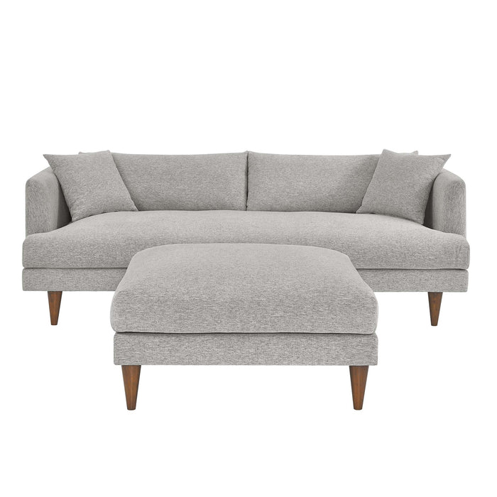 Modway Zoya Down Filled Overstuffed Sofa and Ottoman Set