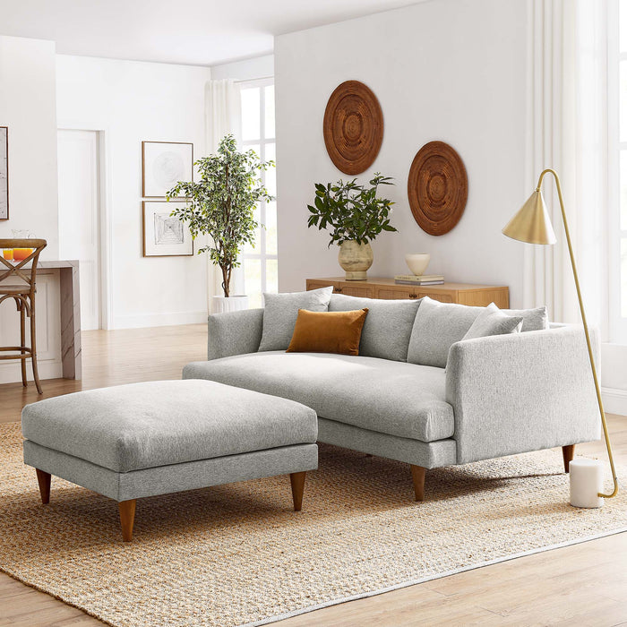 Modway Zoya Down Filled Overstuffed Sofa and Ottoman Set