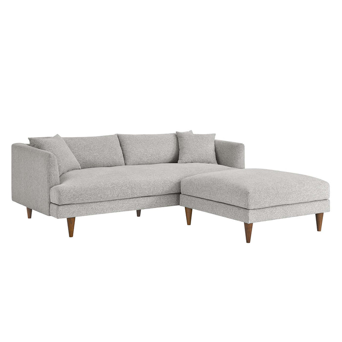 Modway Zoya Down Filled Overstuffed Sofa and Ottoman Set