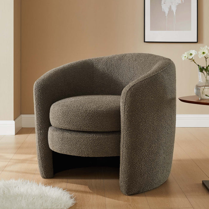 Modway Affinity Upholstered Boucle Fabric Curved Back Armchair