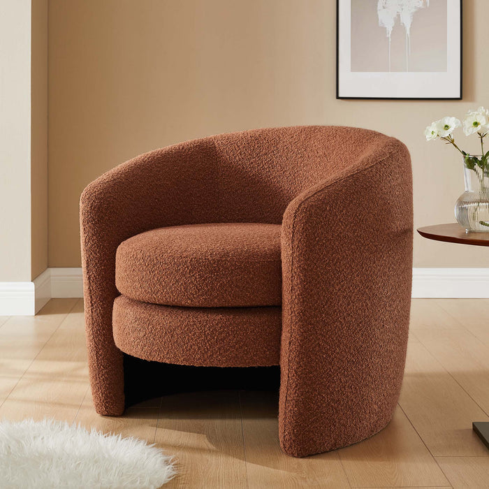 Modway Affinity Upholstered Boucle Fabric Curved Back Armchair