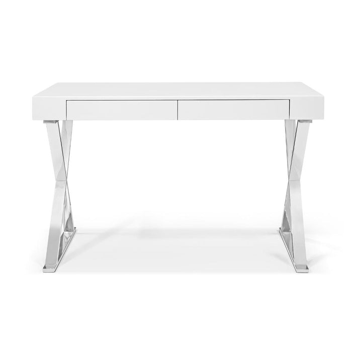 Whiteline Modern Elm White Office Desk Large