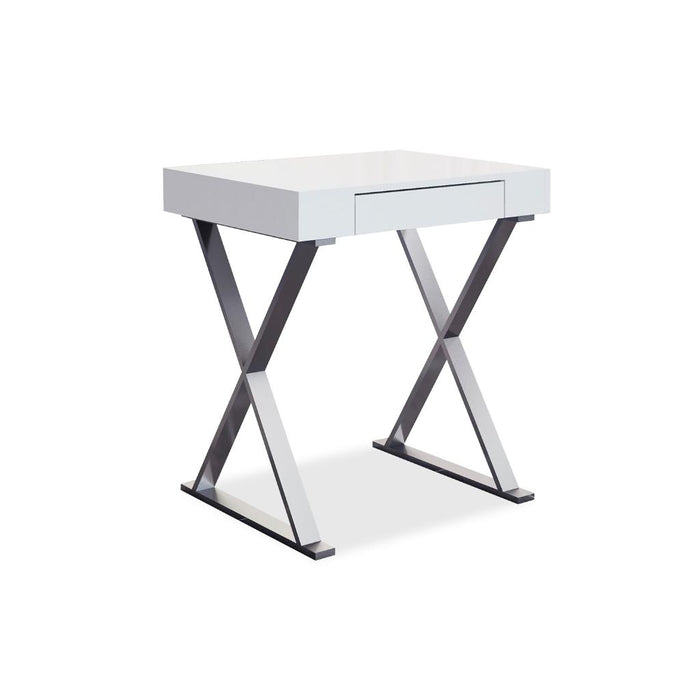 Whiteline Modern White Small Elm Home Office Desk