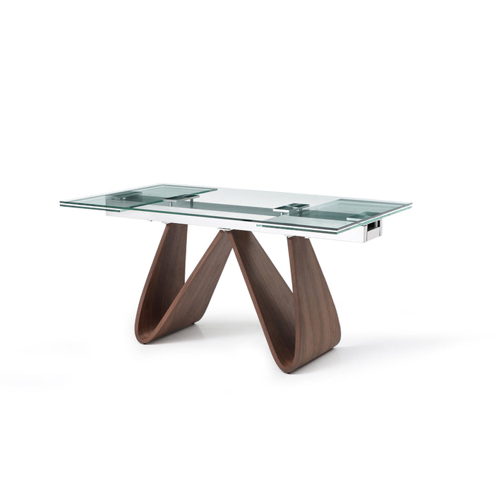 Whiteline Modern Emory Luxury Glass Extendable Dining Table