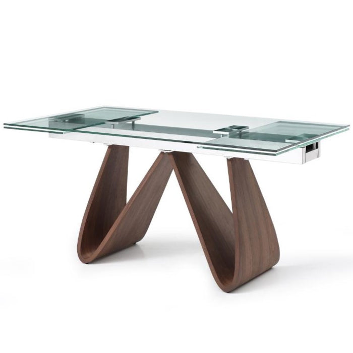 Whiteline Modern Emory Glass Extendable Dining Table