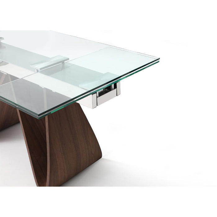 Whiteline Modern Emory Glass Extendable Dining Table