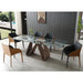 Whiteline Modern Emory Luxury Glass Extendable Dining Table Set