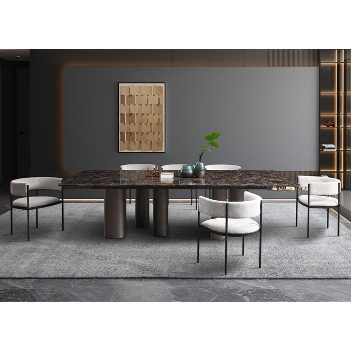 Whiteline Modern Marble Envie Dining Table