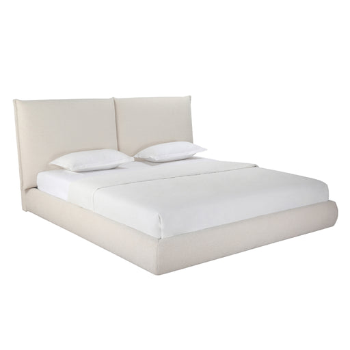 Whiteline Modern Eric White Fabric King Size Bed 