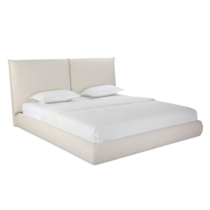 Whiteline Modern Eric White Fabric King Size Bed 