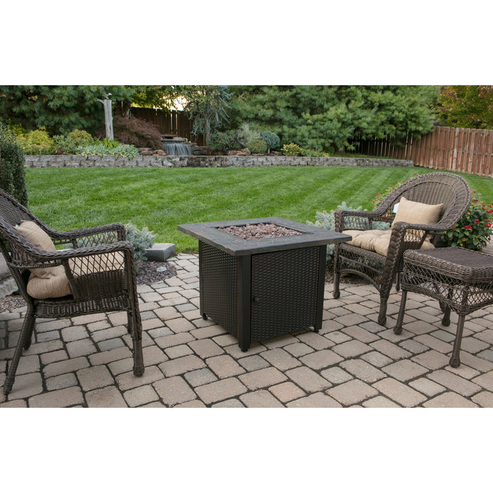 Gas Outdoor Fire Pit Table Tile Mantel by Endless Summer Mr. Bar-B-Q