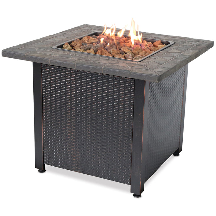 Gas Outdoor Fire Pit Table Tile Mantel by Endless Summer Mr. Bar-B-Q