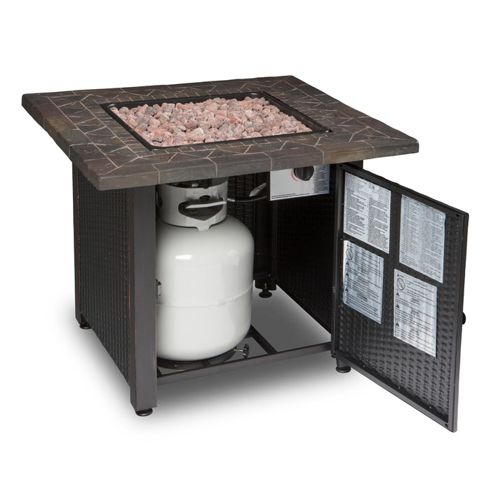 Gas Outdoor Fire Pit Table Tile Mantel by Endless Summer Mr. Bar-B-Q