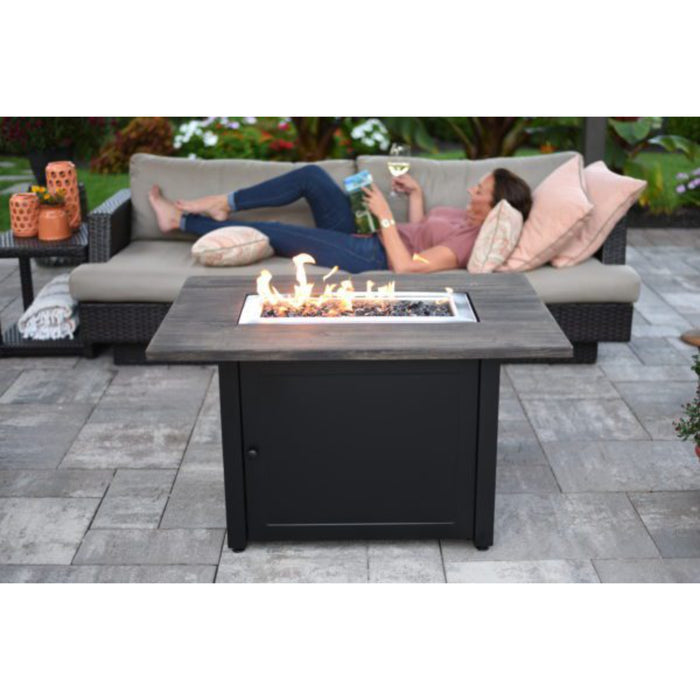 Marc Outdoor Rectangular Steel Frame Gas Fire Pit Table