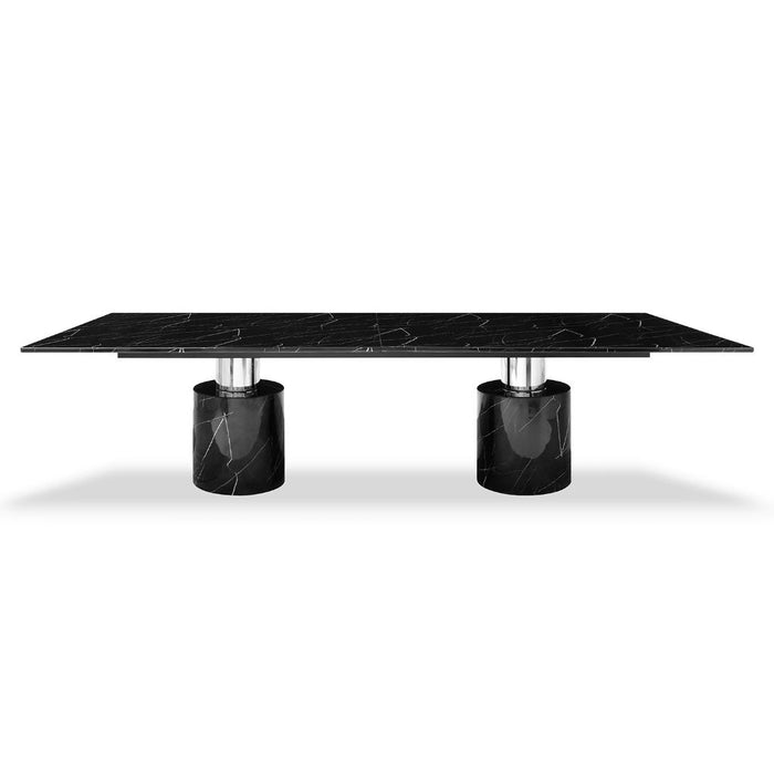 Whiteline Modern Black Marble Geneva Dining Table