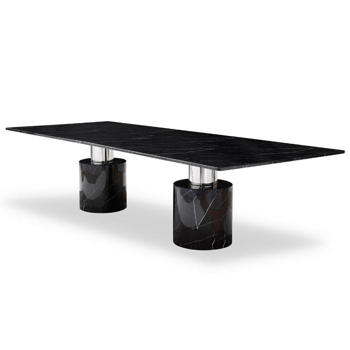 Whiteline Modern Black Marble Geneva Dining Table
