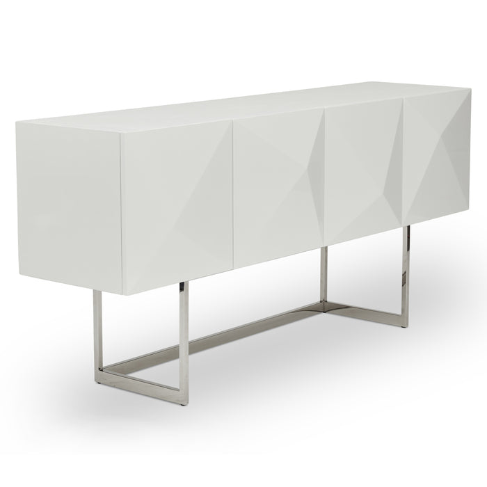 Urbia Modern Solid Wood Cube Buffet Metal Frame