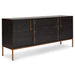 Urbia Modern Solid Wood Holly Buffet Oak Veneer Metal Frame