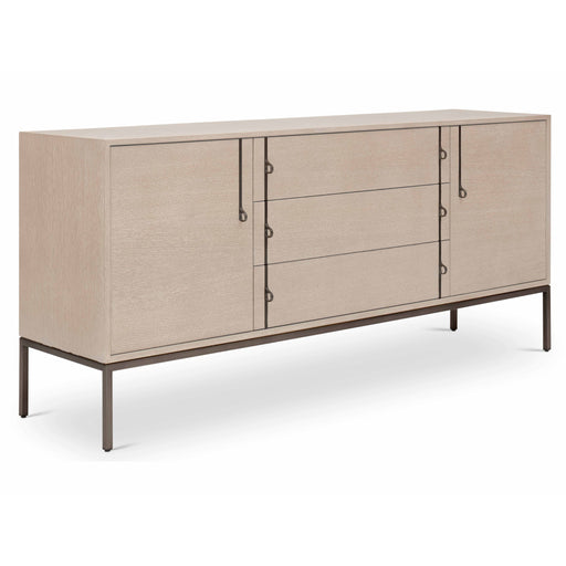 Urbia Modern Solid Wood Holly Buffet Oak Veneer Metal Frame