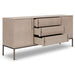 Urbia Modern Solid Wood Holly Buffet Oak Veneer Metal Frame