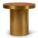 Urbia IE Series Lara End Table Oak Burl Stainless Steel Base