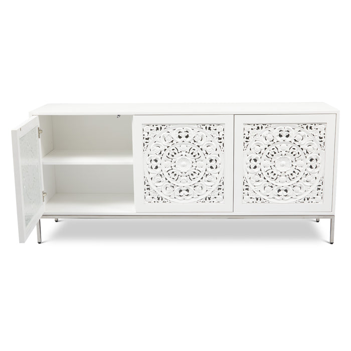 Urbia Modern Solid Wood White Maya Buffet Console