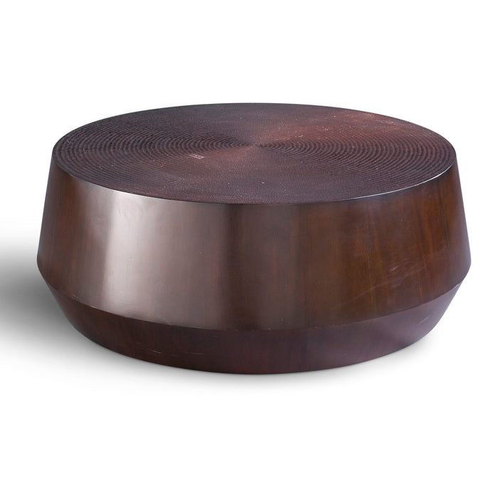 Urbia IE Series Round Wood Mori Drum Coffee Table Espresso