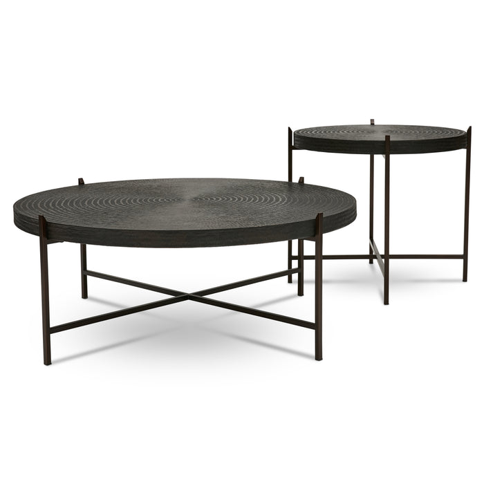 Urbia IE Series Sanskrit Coffee Table Antique Copper Bronze Base