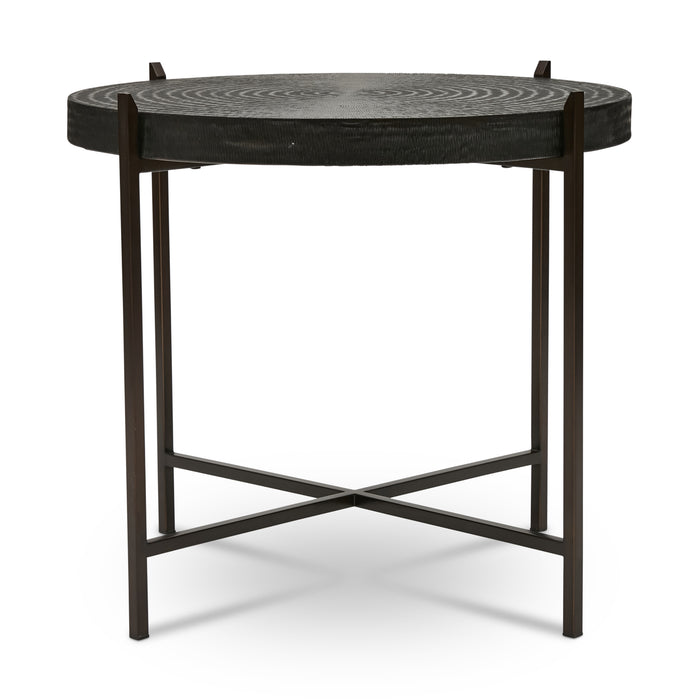 Urbia IE Series Modern Sanskrit End Table Stainless Steel Base