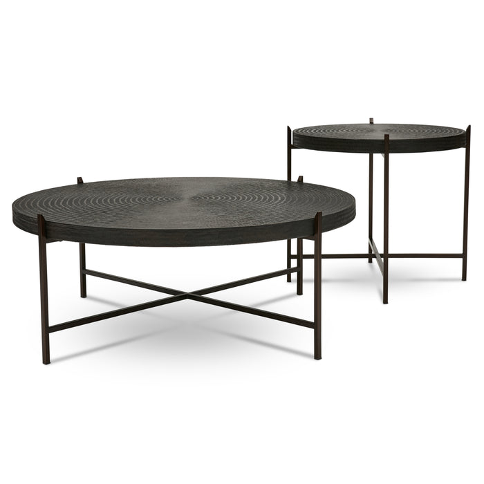 Urbia IE Series Modern Sanskrit End Table Stainless Steel Base