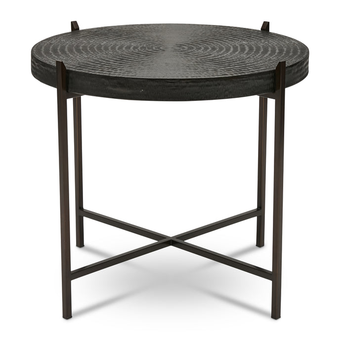 Urbia IE Series Modern Sanskrit End Table Stainless Steel Base