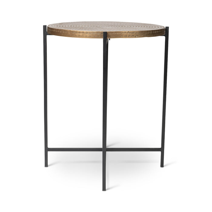 Urbia Elements Round Iron Navi End Table Aluminum Base