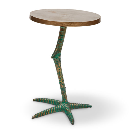 Urbia Elements Unique Aluminum Pavo End Table Antique Brass