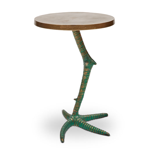 Urbia Elements Unique Aluminum Pavo End Table Antique Brass